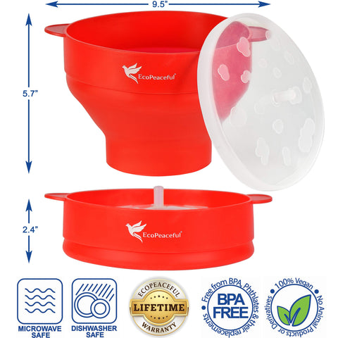 EcoPeaceful popcorn popper interior with measuring lines for portion control