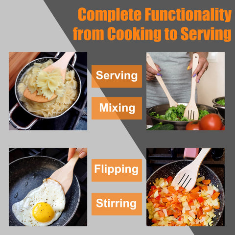 ECOSALL flat spoon ideal for flipping and serving on nonstick pans.