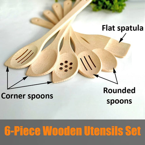ECOSALL wooden spoons long-handle design stays cool during cooking.