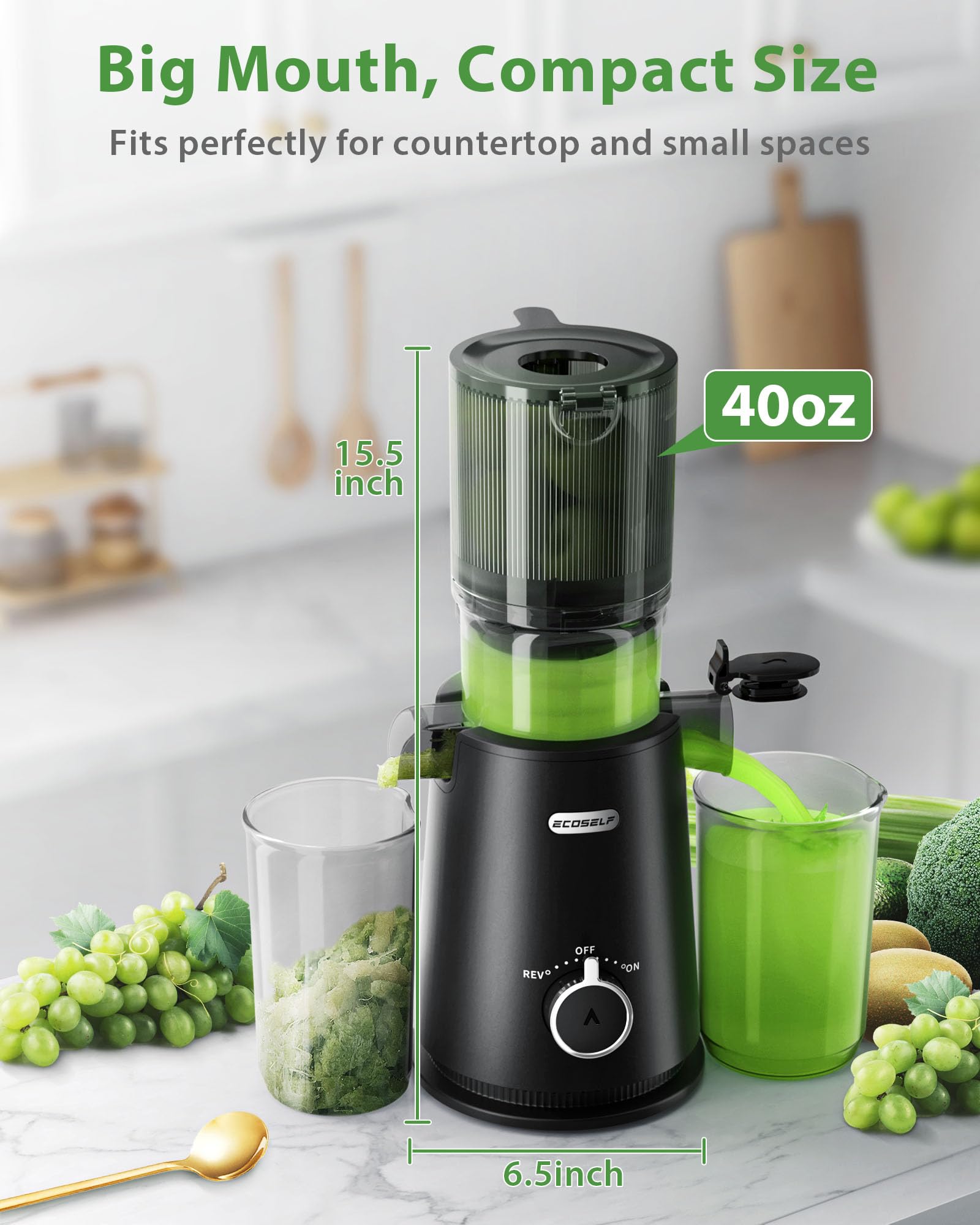 ECOSELF Juicer features one-button control for simple operation