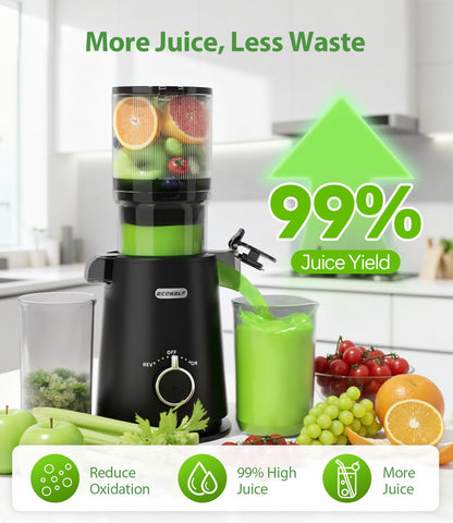 ECOSELF Juicer slow masticating technology preserves flavor while delivering smooth juice