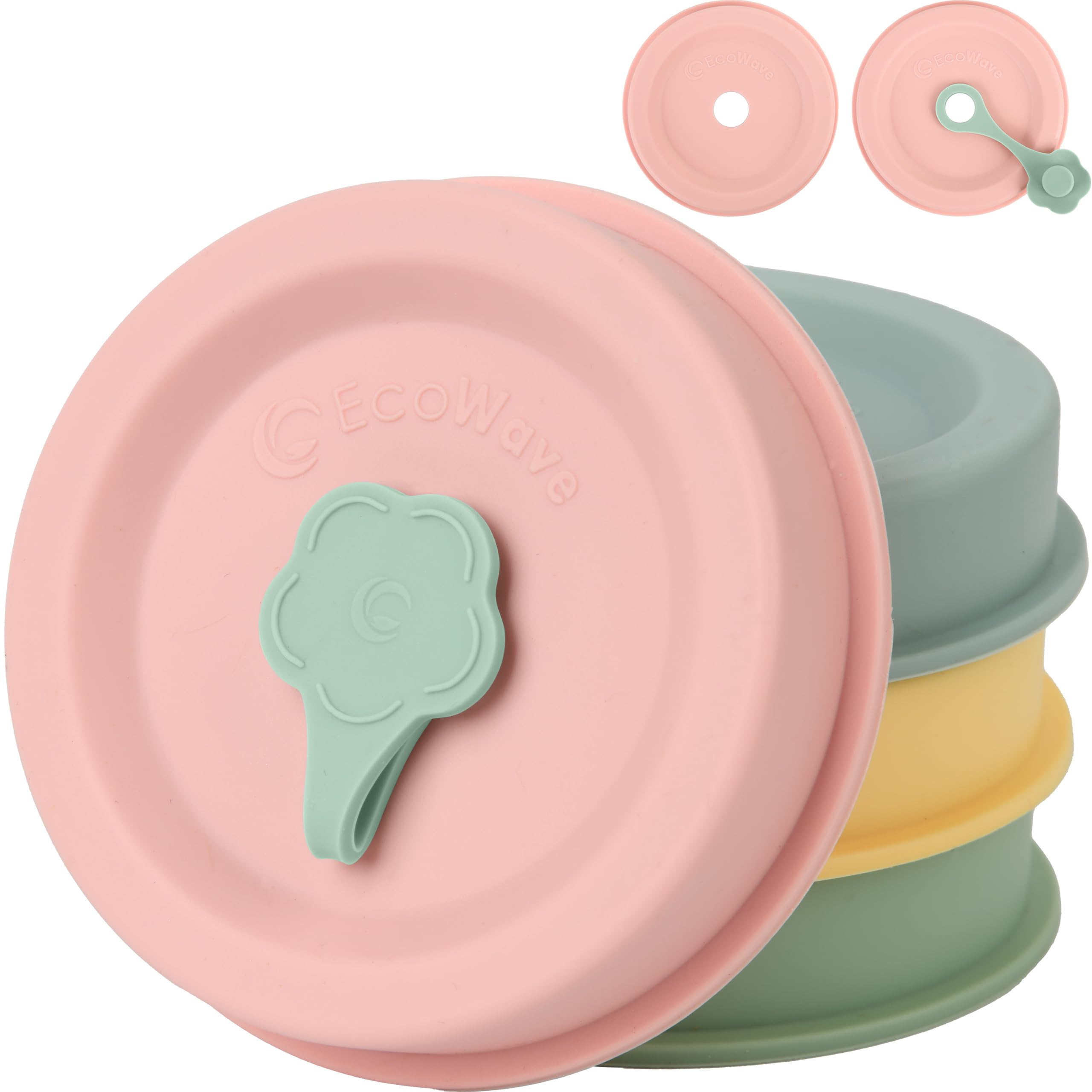 EcoWave FlipFit straw-hole lid for regular-mouth jars, easy sipping on the go.