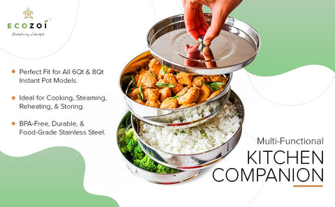 ecozoi premium 304 stainless steel construction for durable, health-conscious cooking