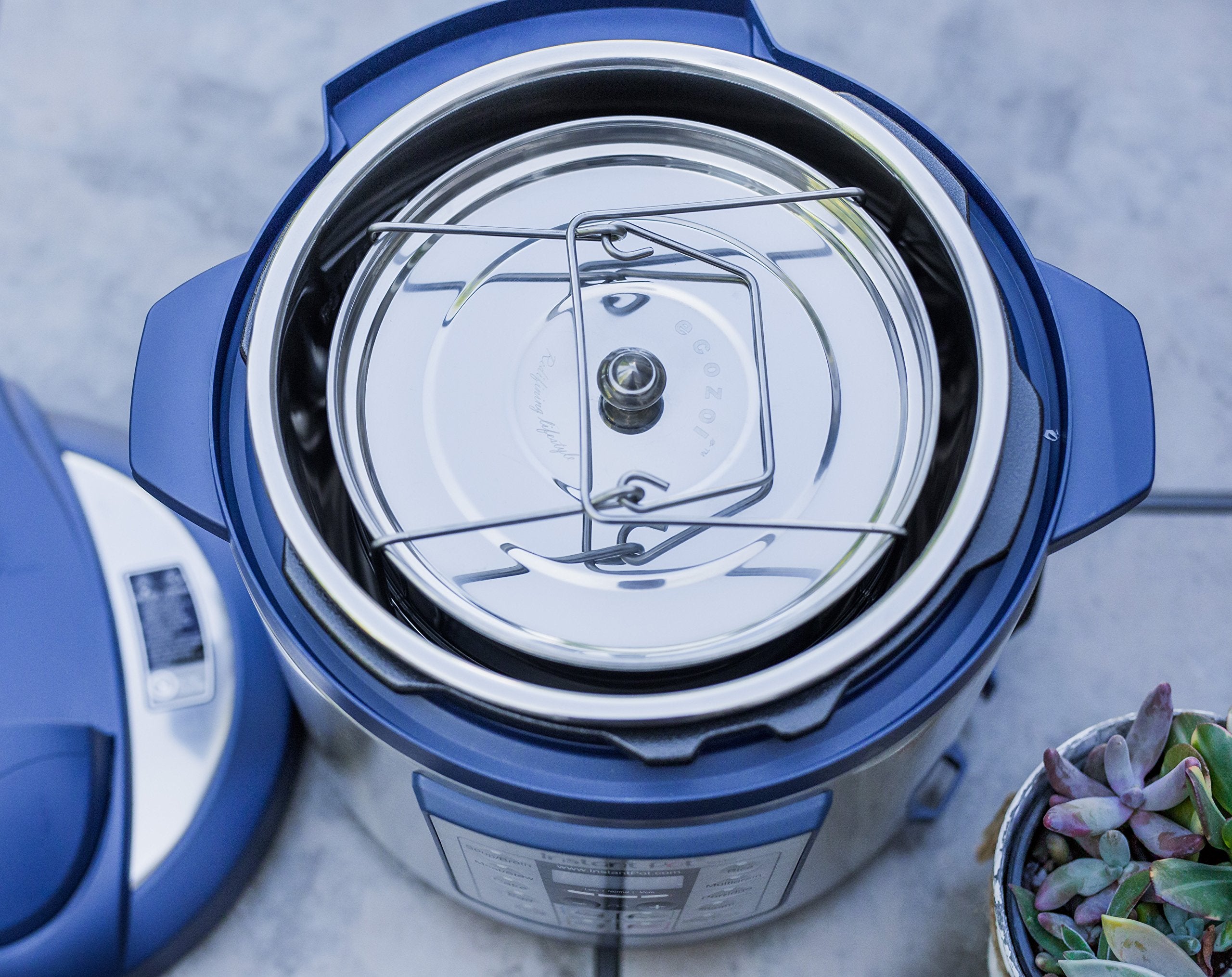 ecozoi premium deep steamer insert for 8-quart Instant Pot, two-tier flexibility.