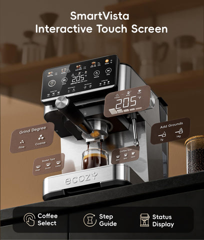 Ecozy SmartVista touch screen guides your brew with clarity