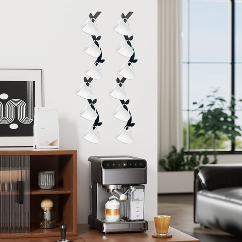 Ecqizer Coffee Mug Wall Rack wall-mount installation ready with included screws.