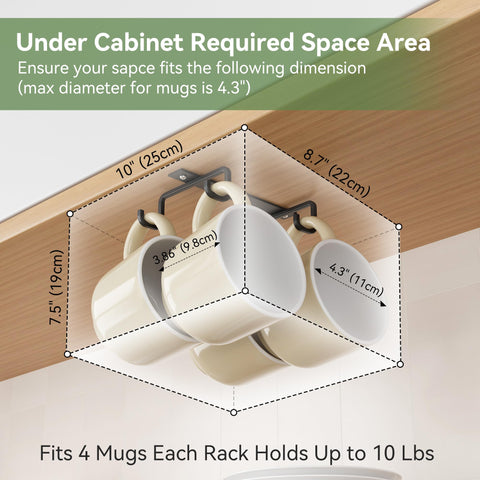 ECROCY heavy-duty iron mug hooks provide durable support for everyday mugs.