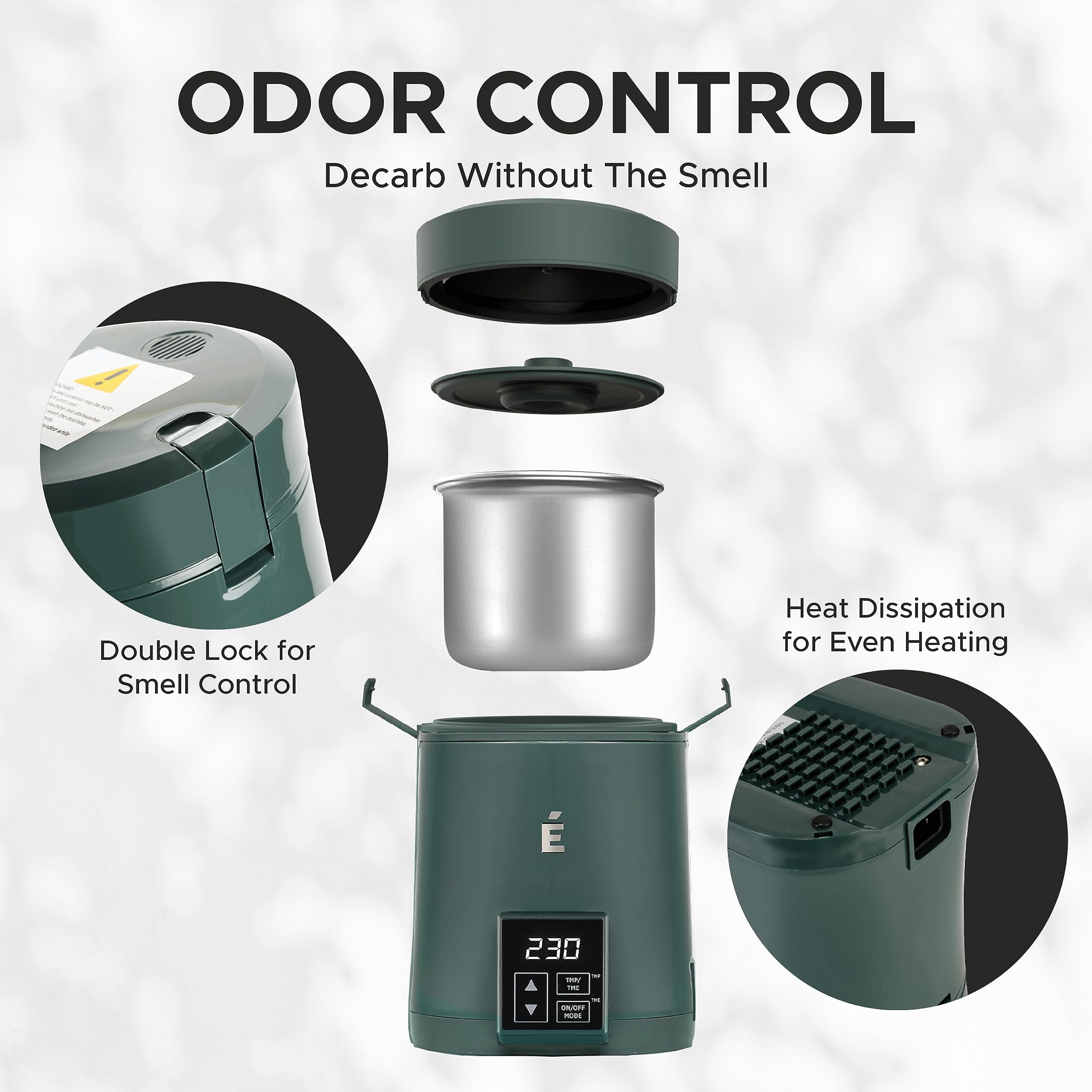 Two preset modes simplify infusion and decarboxylation tasks.
