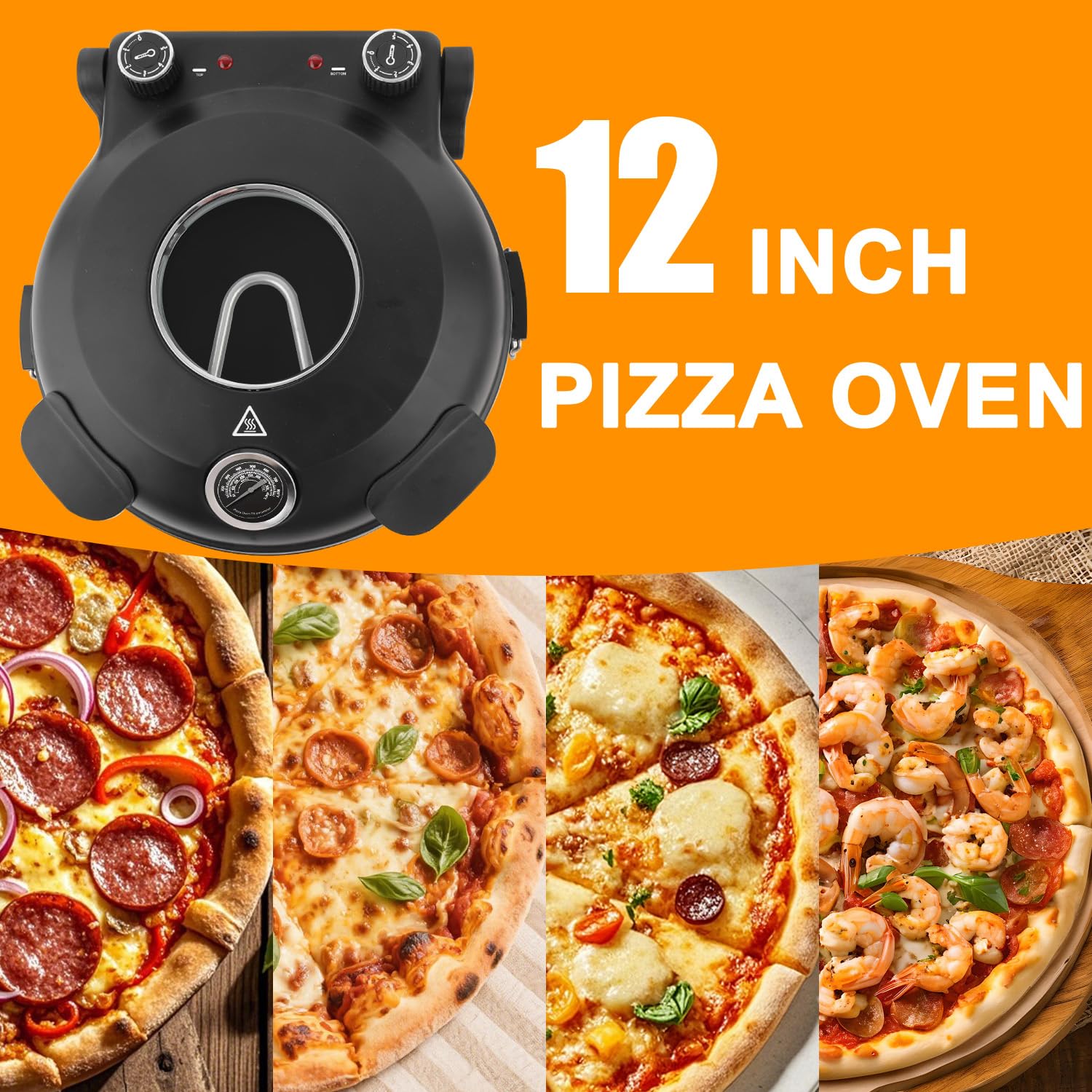 ECUMFFY retro-design pizza oven adds nostalgic style to a modern kitchen.