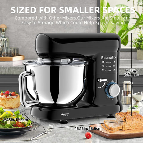 Ecunafix tilting head design for easy bowl access during prep