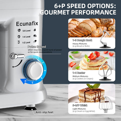 Ecunafix tilting head mixer offers easy access and safety.