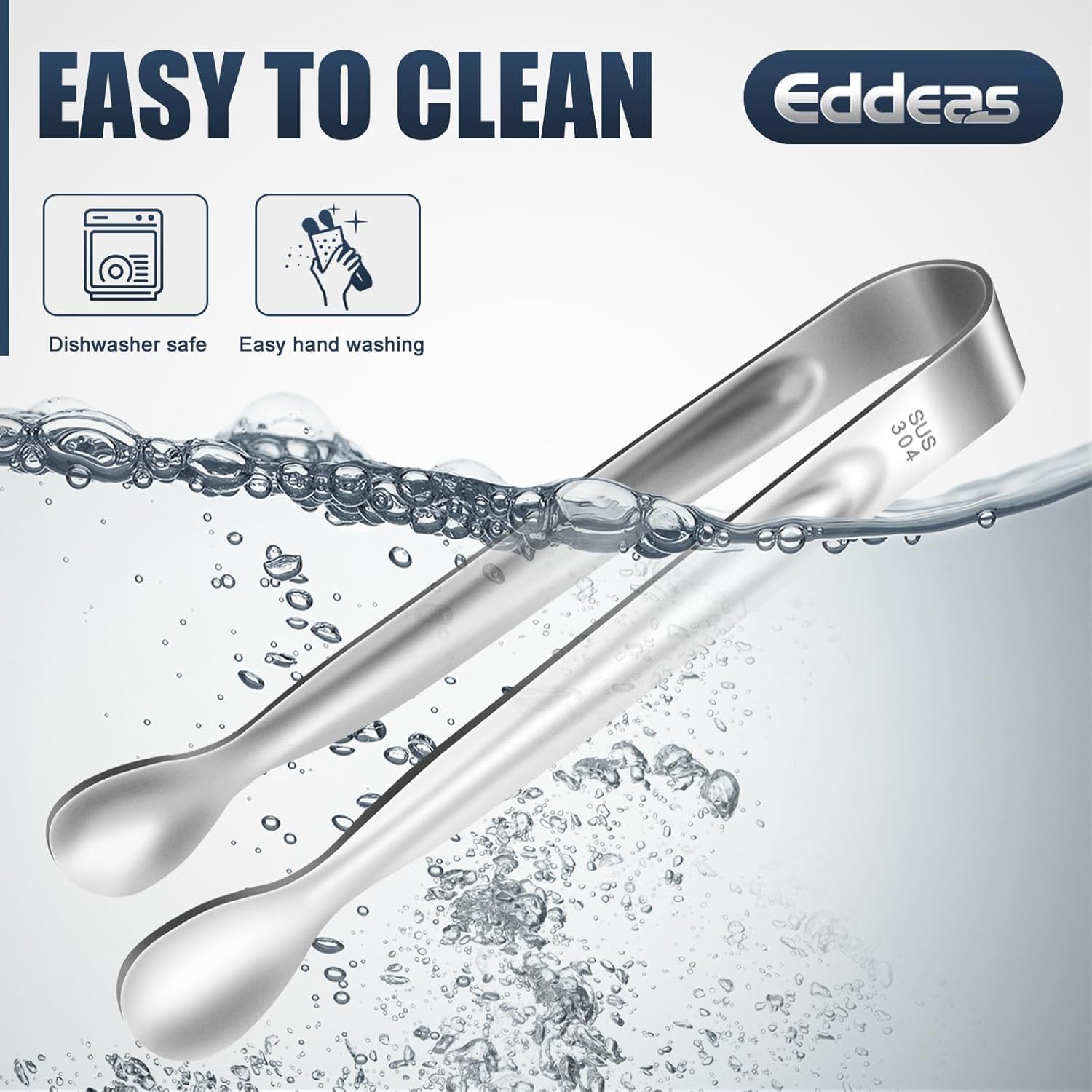 Eddeas stainless steel tongs dishwasher safe and rust resistant