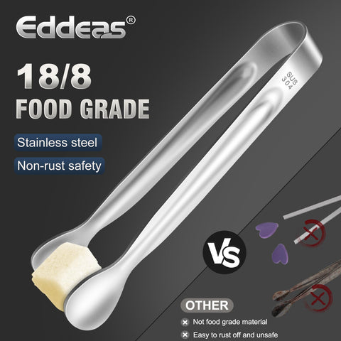 Eddeas ice tongs 4-inch in stainless steel perfect for small servings