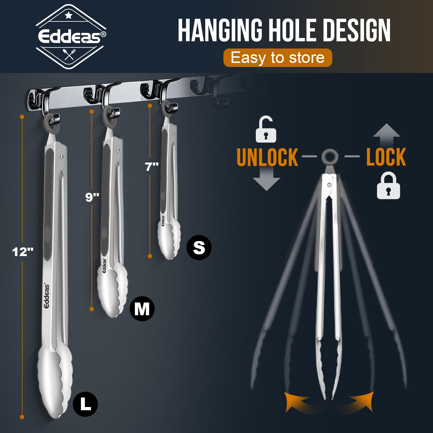 Eddeas kitchen tongs dishwasher safe for quick cleanup