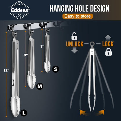 Eddeas kitchen tongs dishwasher safe for quick cleanup