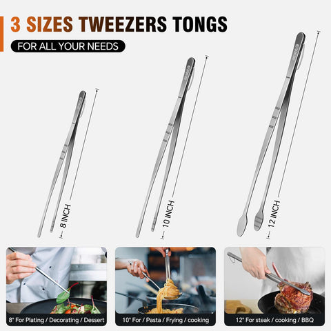 Eddeas kitchen tweezers stainless steel durable tool for everyday use