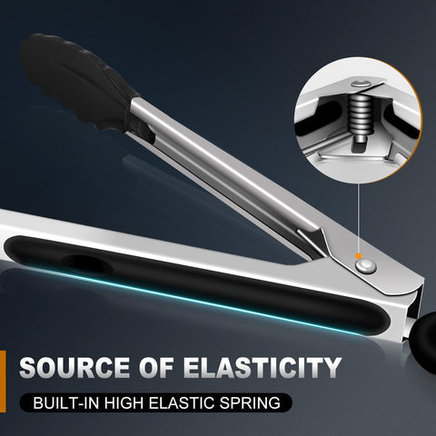 Eddeas locking pull-ring keeps tongs closed for compact storage.