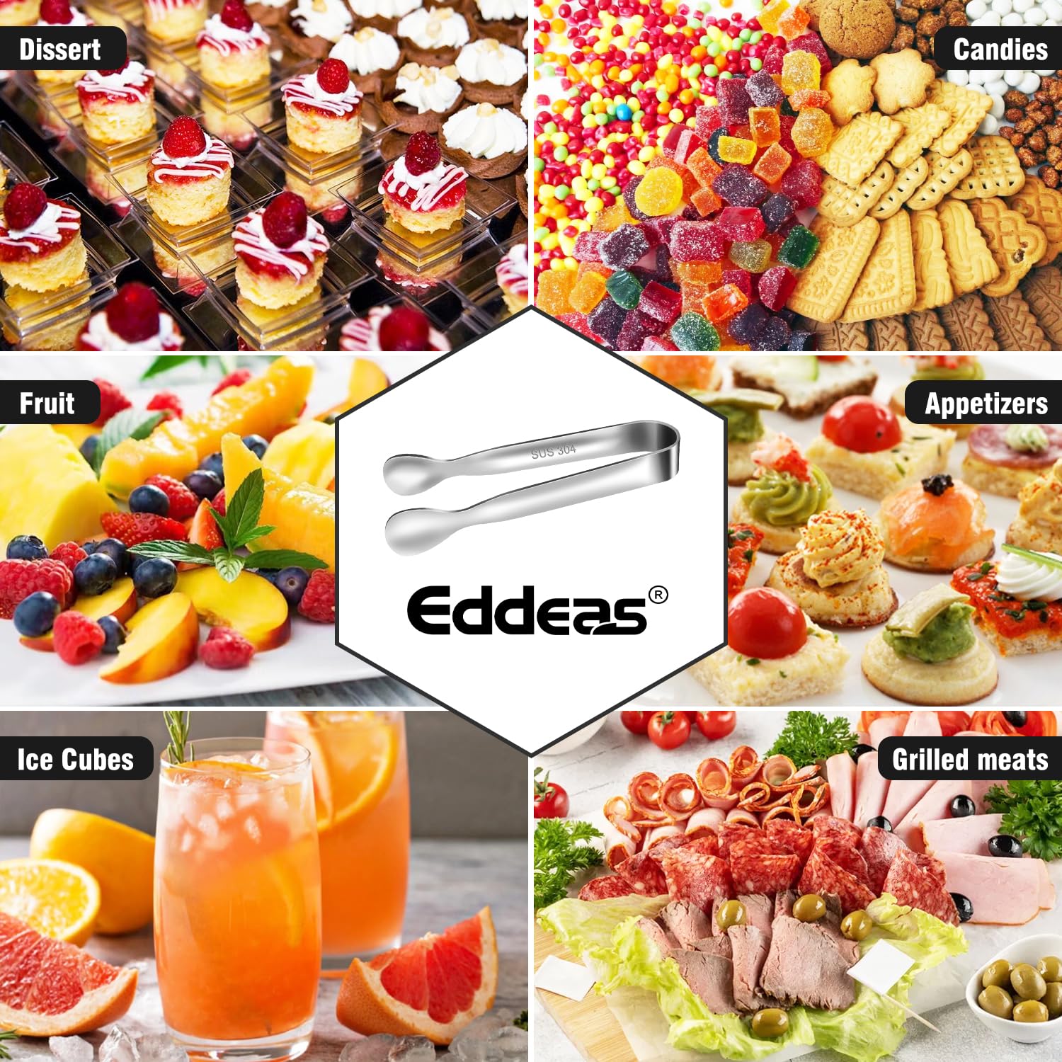 Eddeas mini tongs versatile for cheese, cookies, and bites.