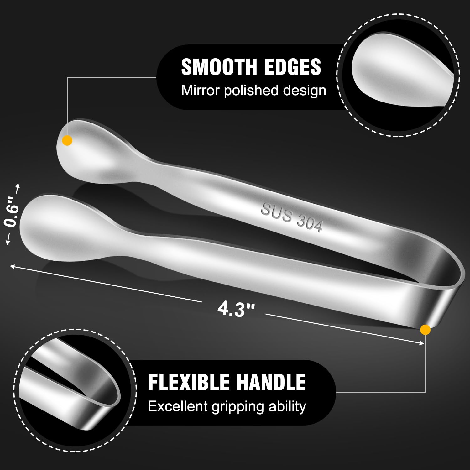 Eddeas mini tongs perfect for sugar cubes and tea stations.