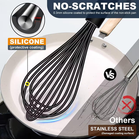 Eddeas silicone whisk, 7in balloon, versatile for sauces and dressings.