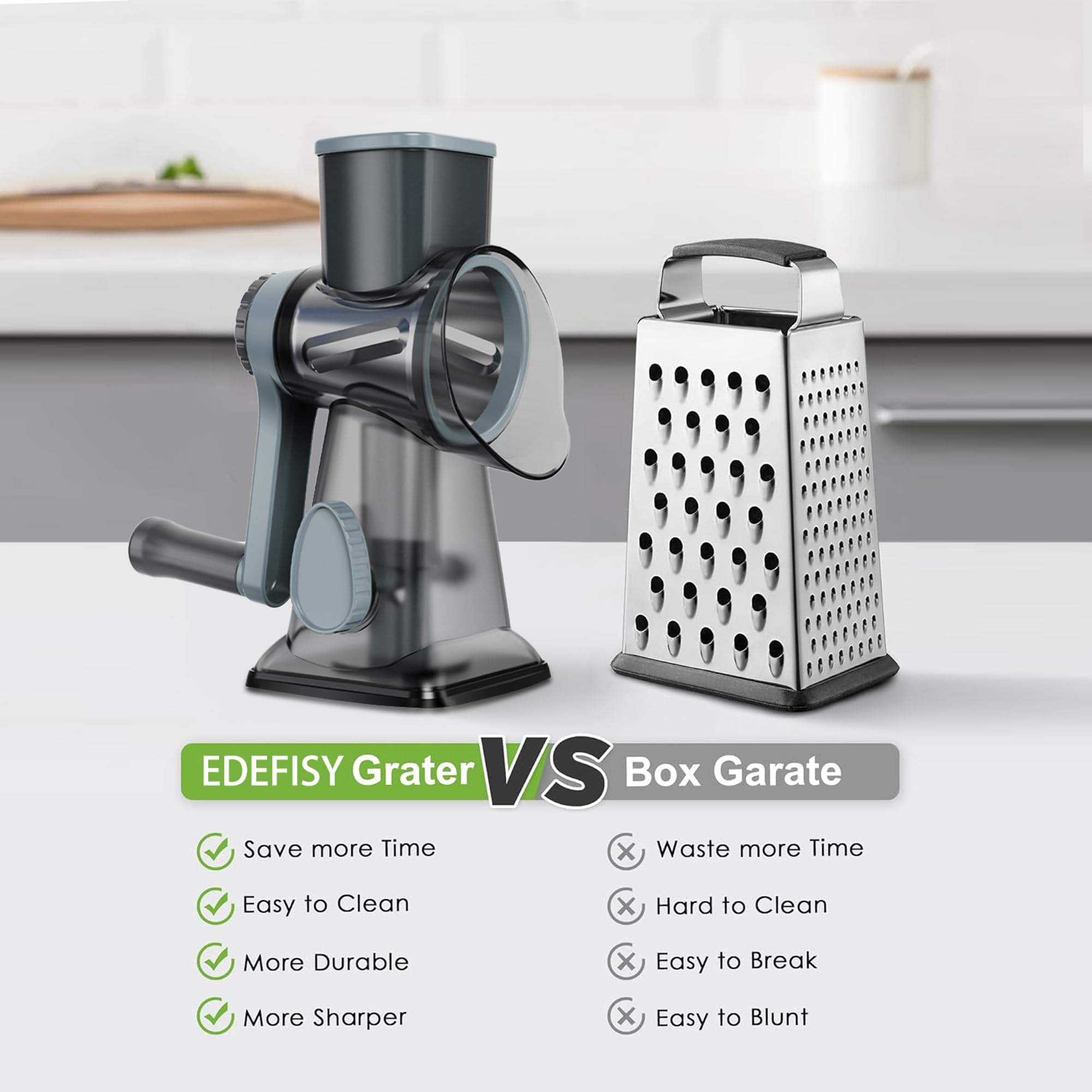 EDEFISY dishwasher-safe blades for easy cleanup after shredding
