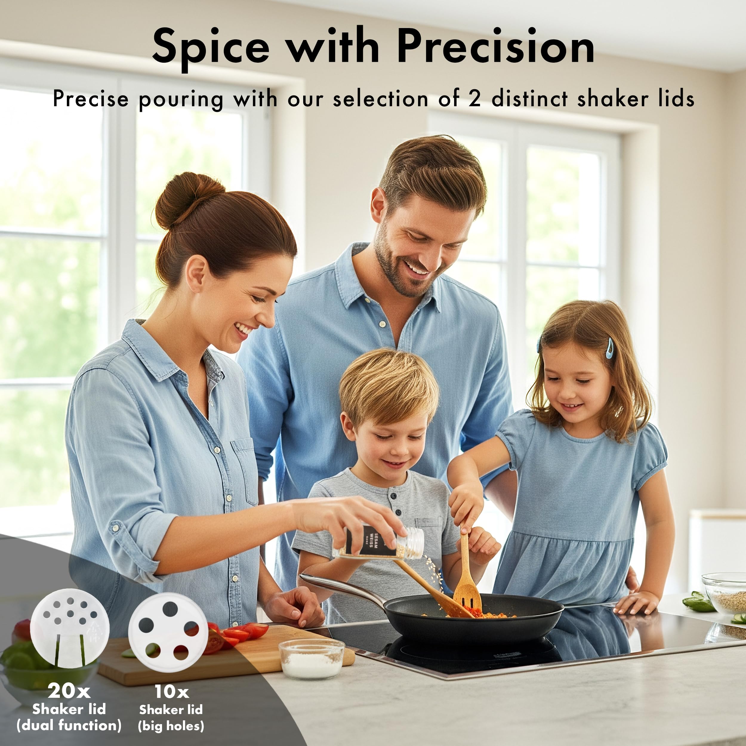 EDELHAUS includes 240 labels for quick spice identification.