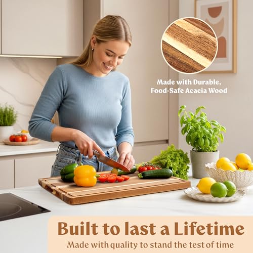 EDELHAUS Acacia cutting board set, small perfect for herbs and cheese prep.