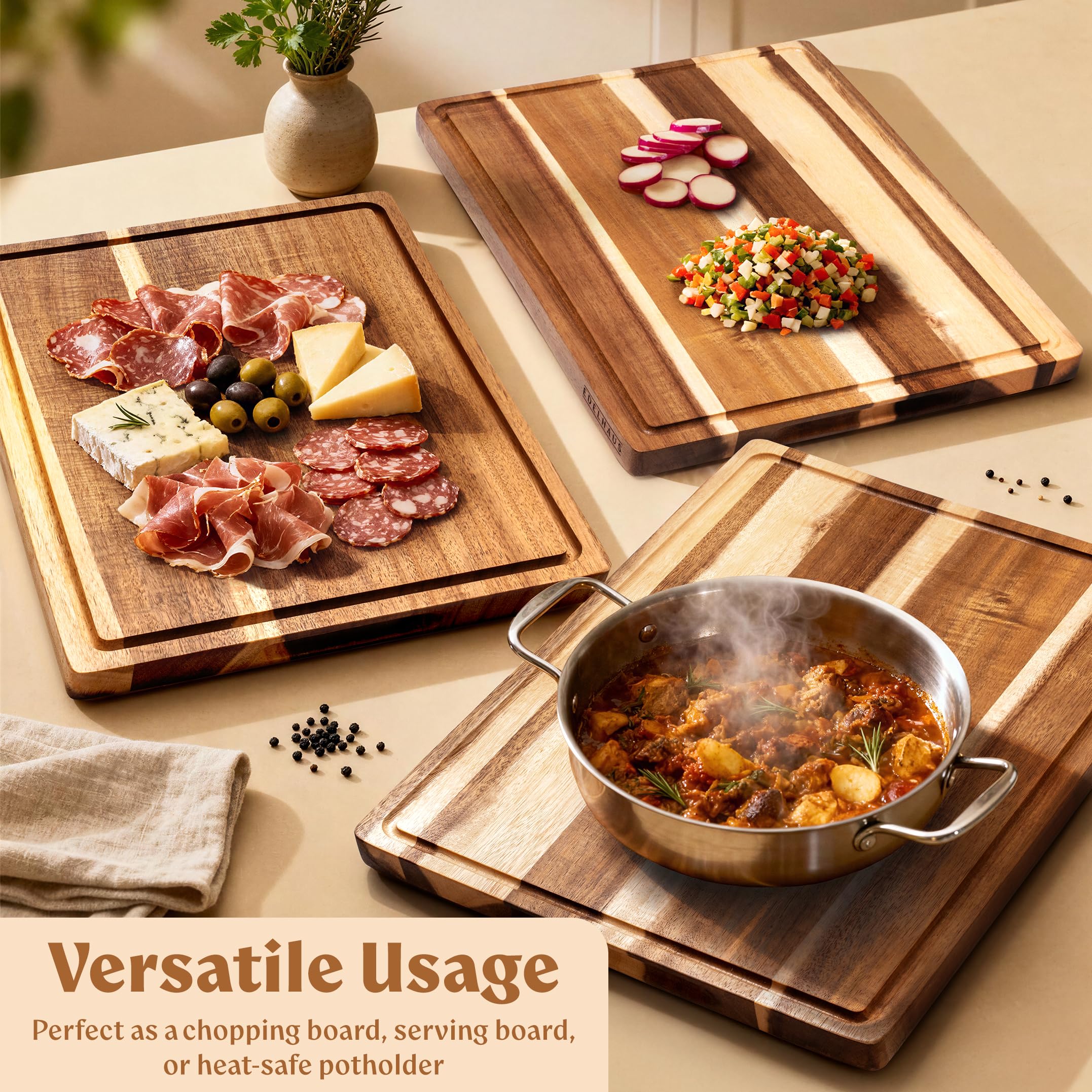 EDELHAUS Acacia XL serving and charcuterie board for stylish entertaining.
