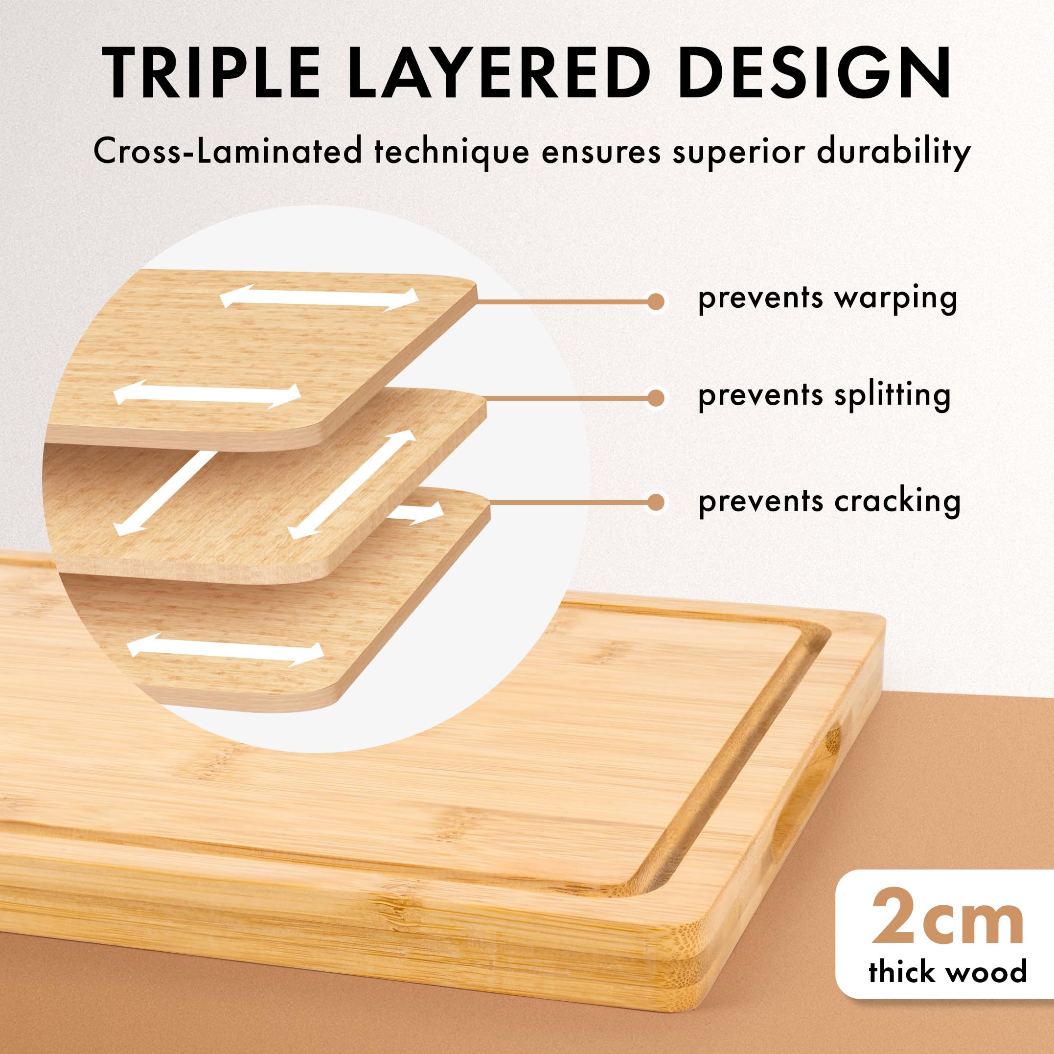 EDELHAUS Bamboo Cutting Board 12x8 – versatile mid-size for chopping and serving cheese