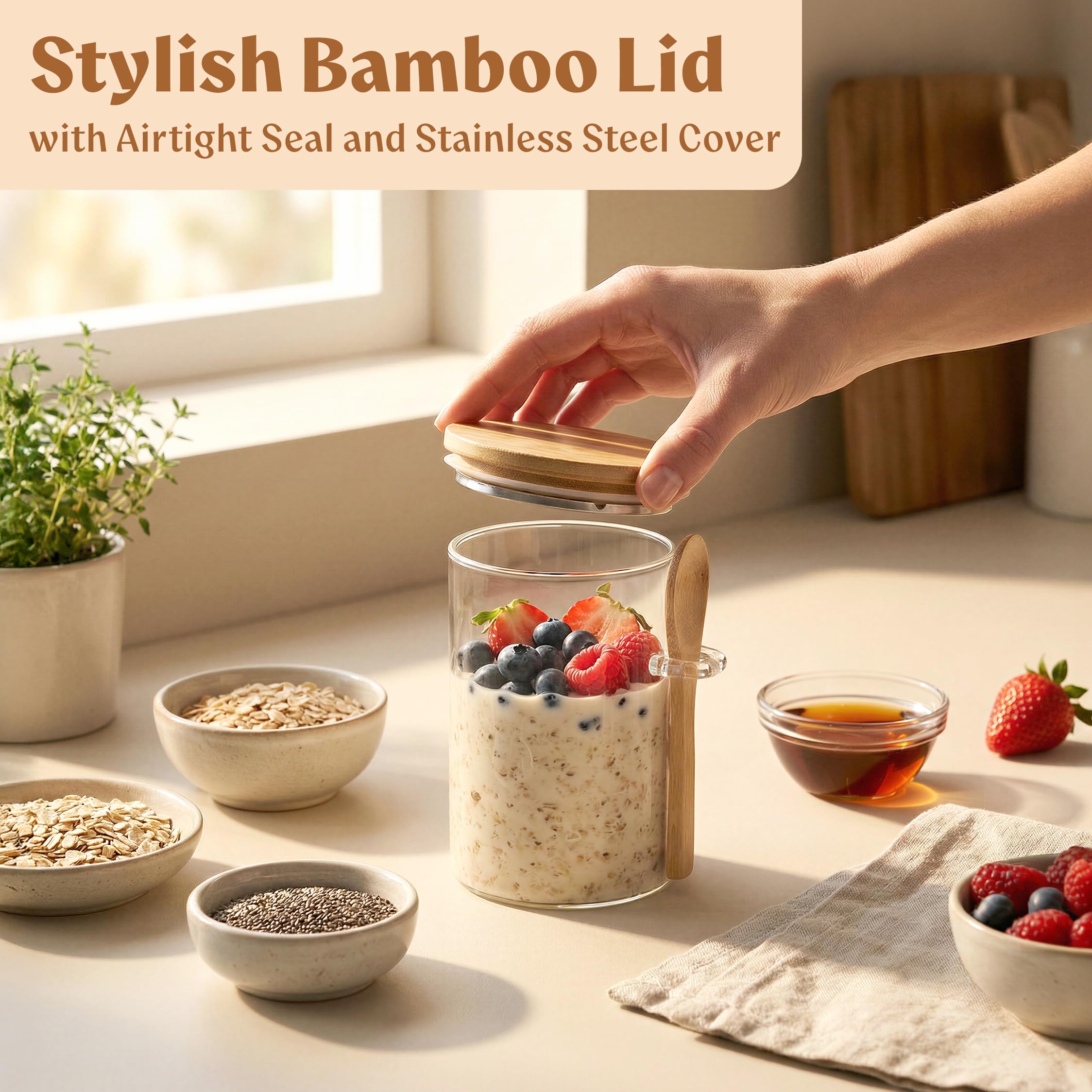 EDELHAUS chia pudding jar for versatile snacks and prep