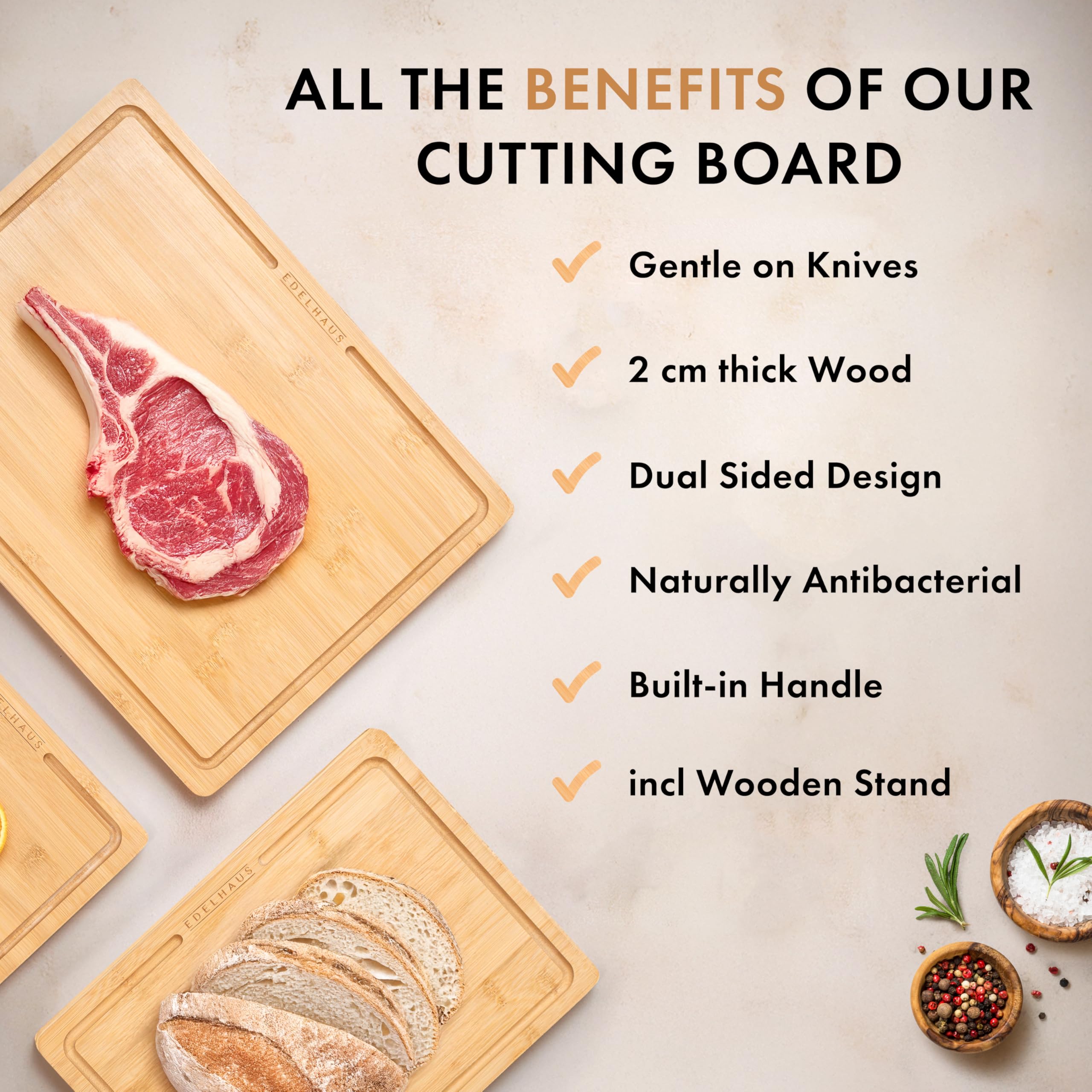 EDELHAUS Easy-to-clean Bamboo resists moisture, stains, and odors
