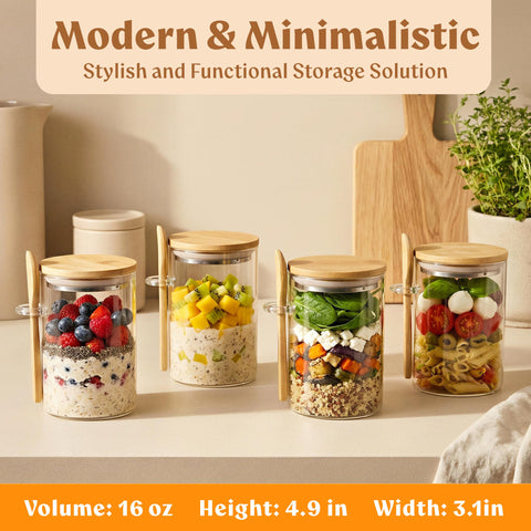 EDELHAUS glass jar with bamboo lid showing airtight storage