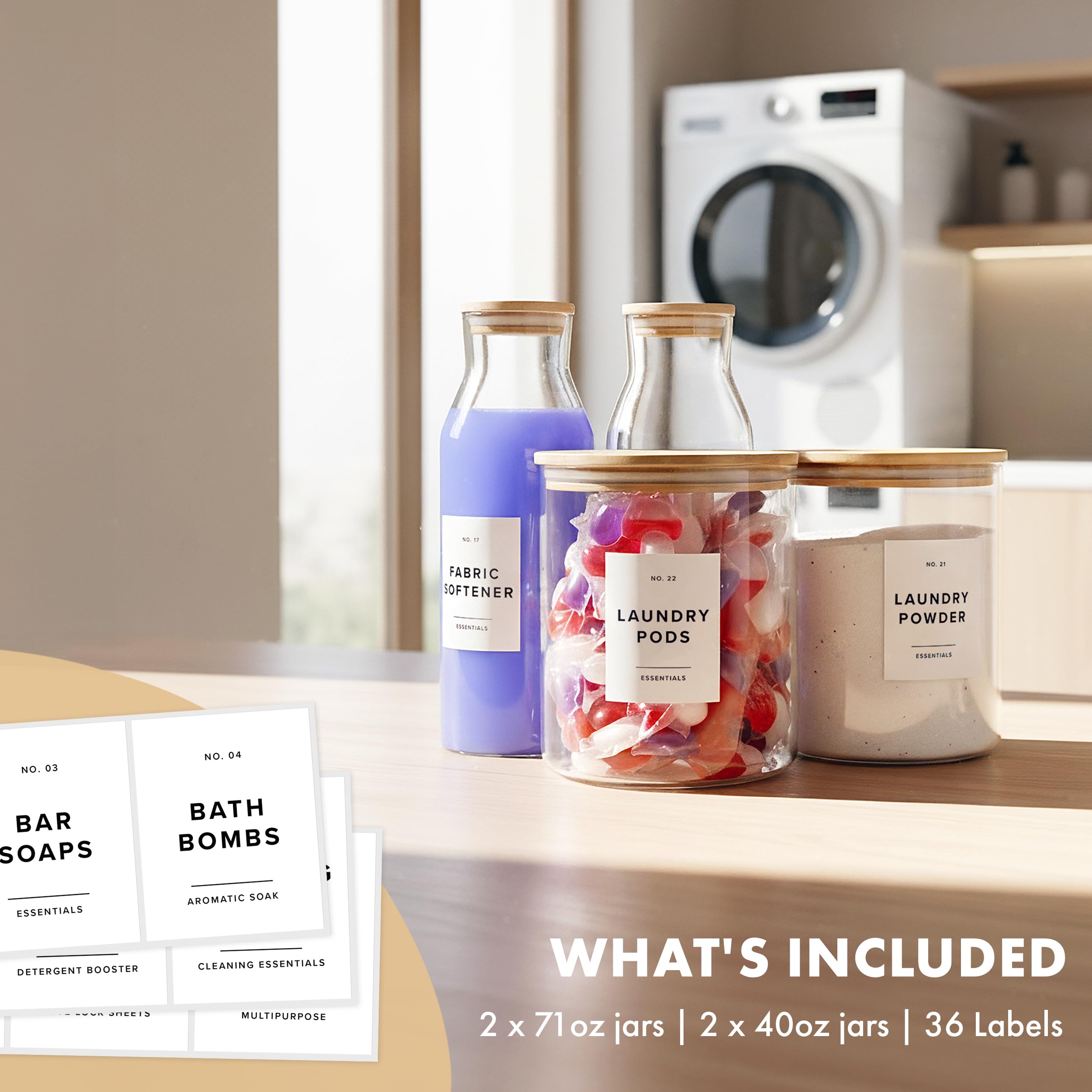 EDELHAUS tidy laundry room setup highlights modern organization.