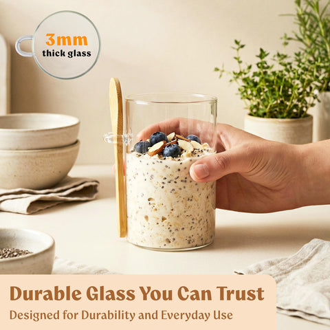 EDELHAUS wide-mouth jar designed for easy filling and stirring