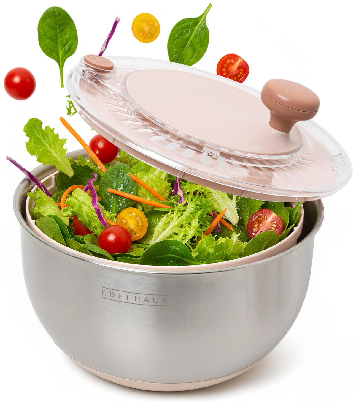 EDELHAUS salad spinner 5.3qt capacity for quick prep and thorough drying