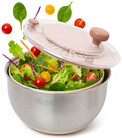 EDELHAUS salad spinner 5.3qt capacity for quick prep and thorough drying
