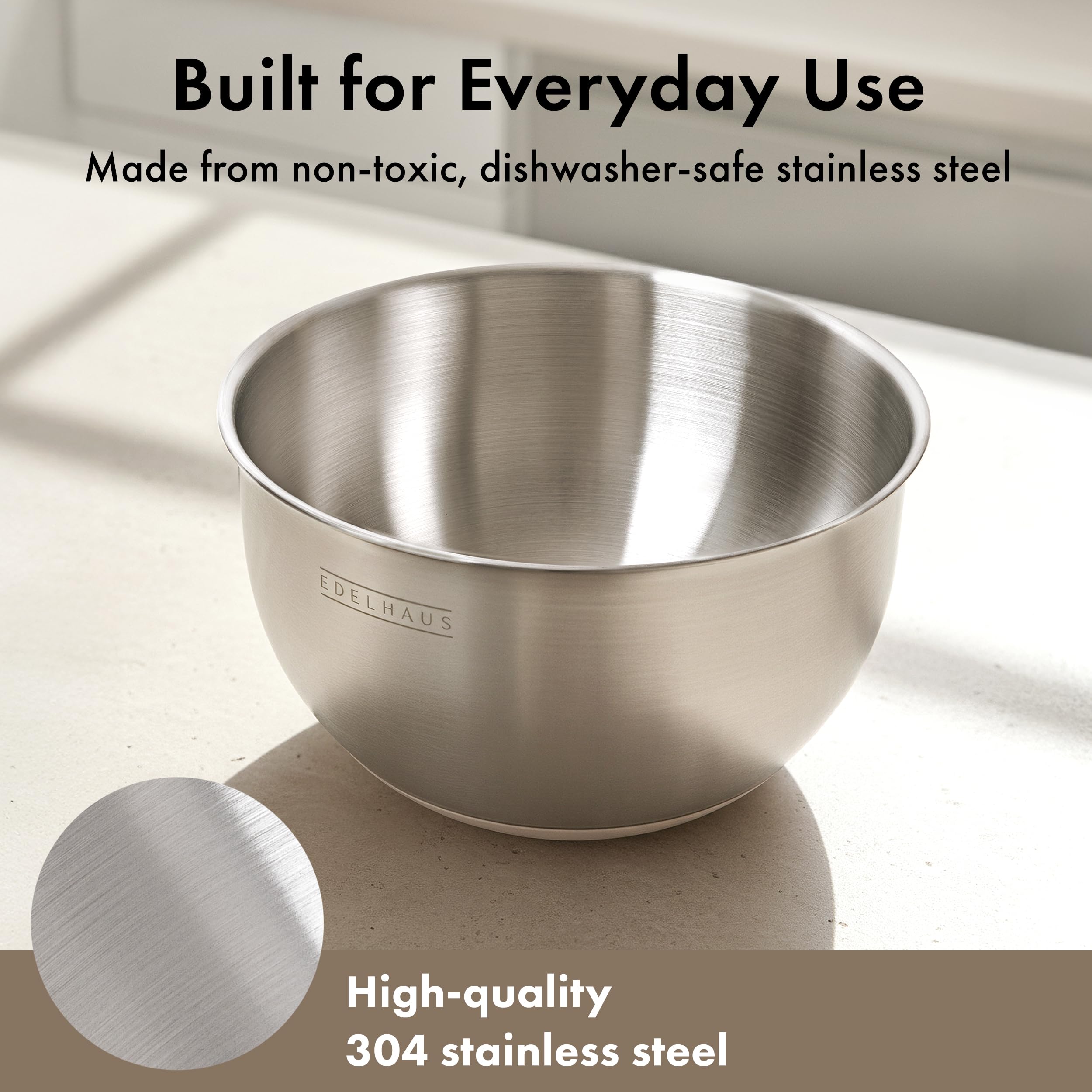 EDELHAUS non-slip base keeps bowl steady during use