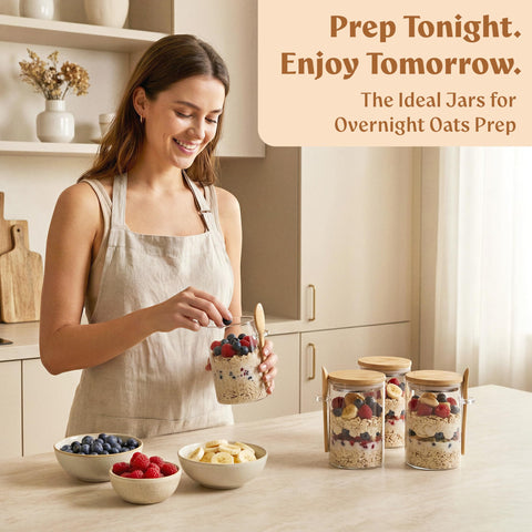 EDELHAUS jar with built-in spoon holder for tidy counters