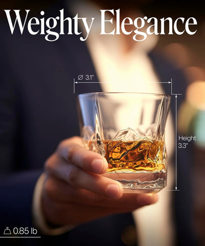 EdelweissPeak scotch glasses with refined silhouette suit formal events and home bars.