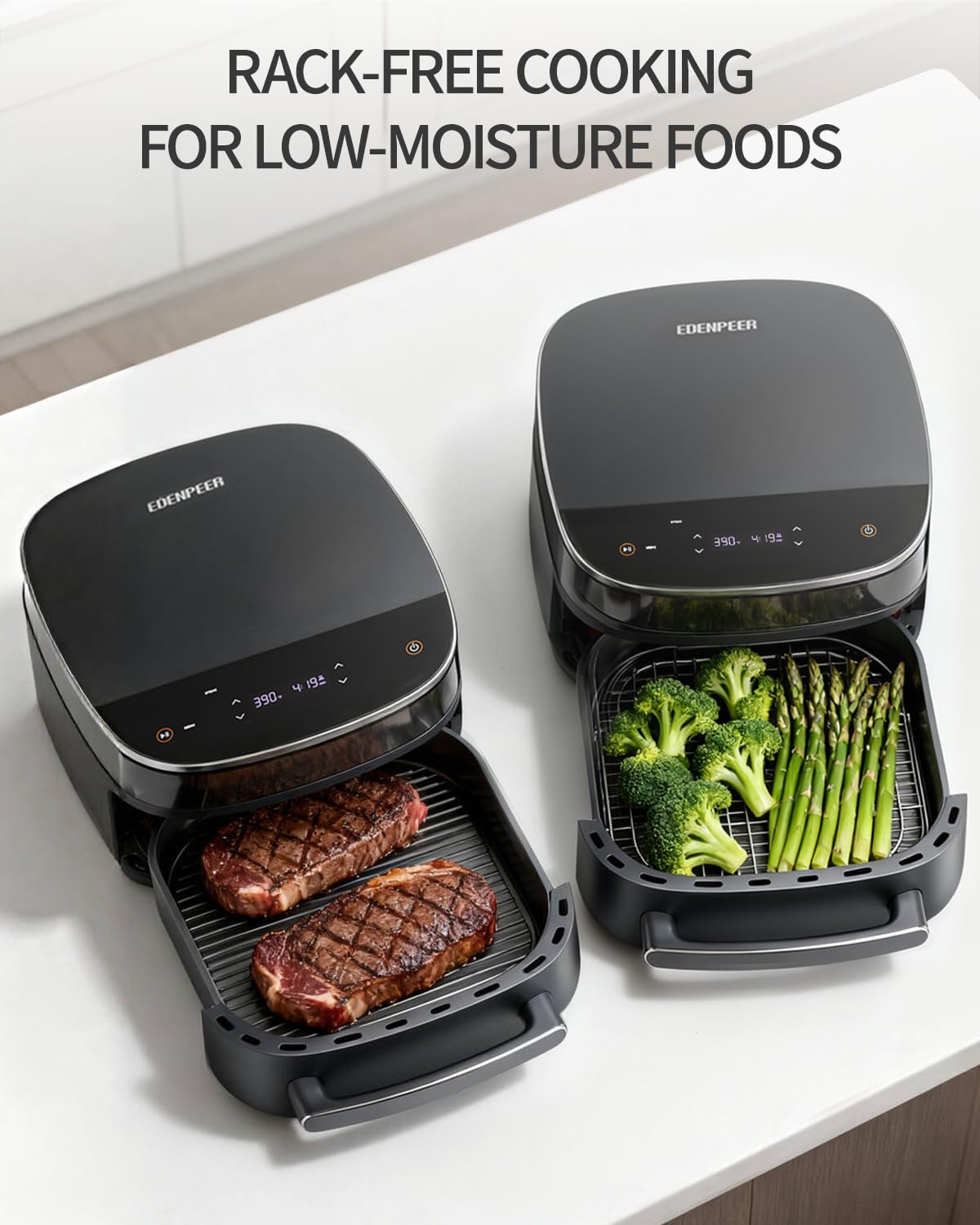 EDENPEER extra-large air fryer 270-degree window lets you monitor progress easily