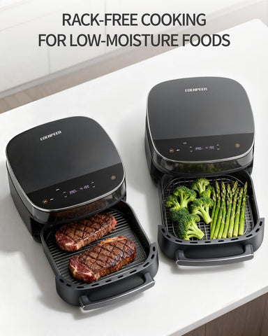 EDENPEER extra-large air fryer 270-degree window lets you monitor progress easily