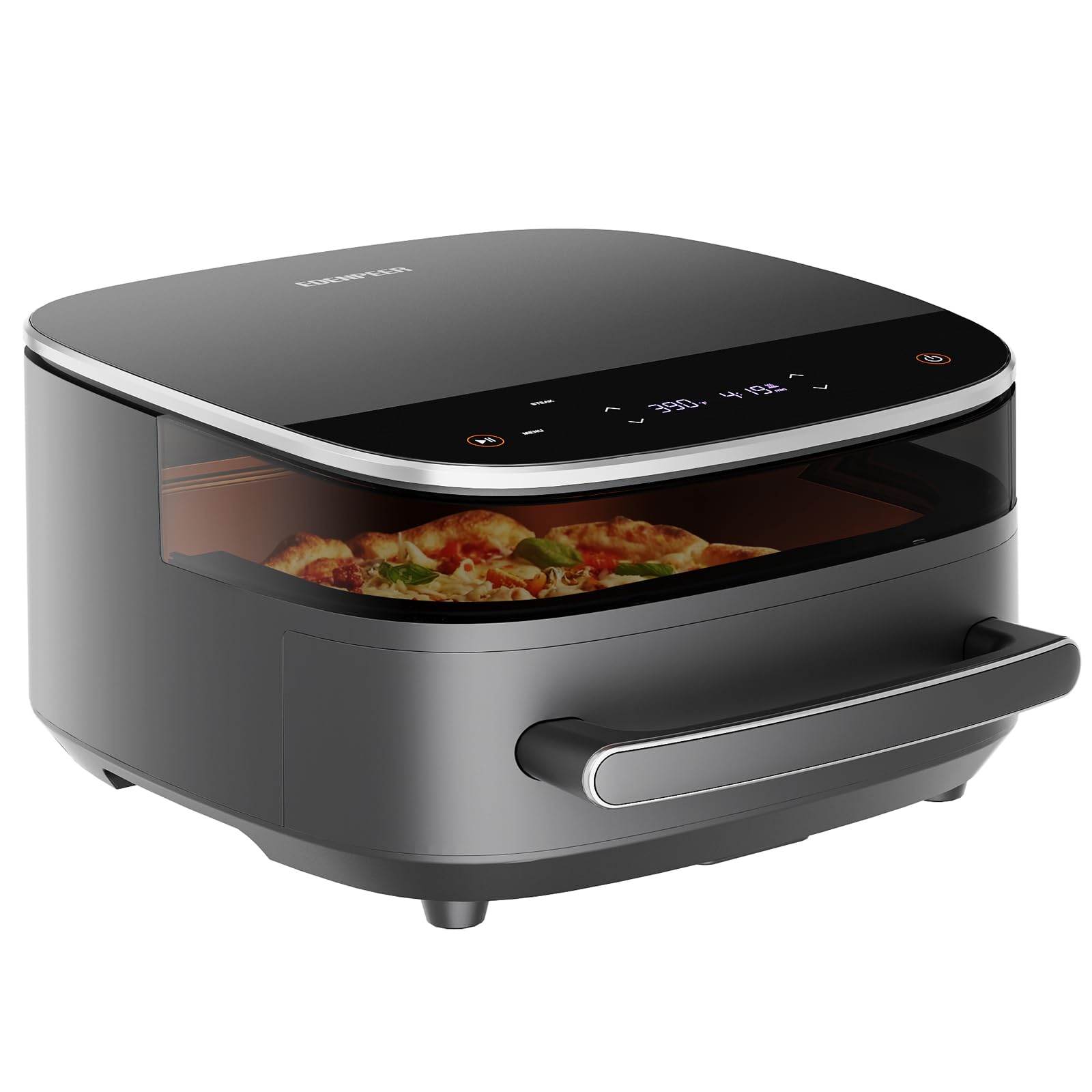 EDENPEER extra-large air fryer front view showing spacious 6 qt basket for family meals