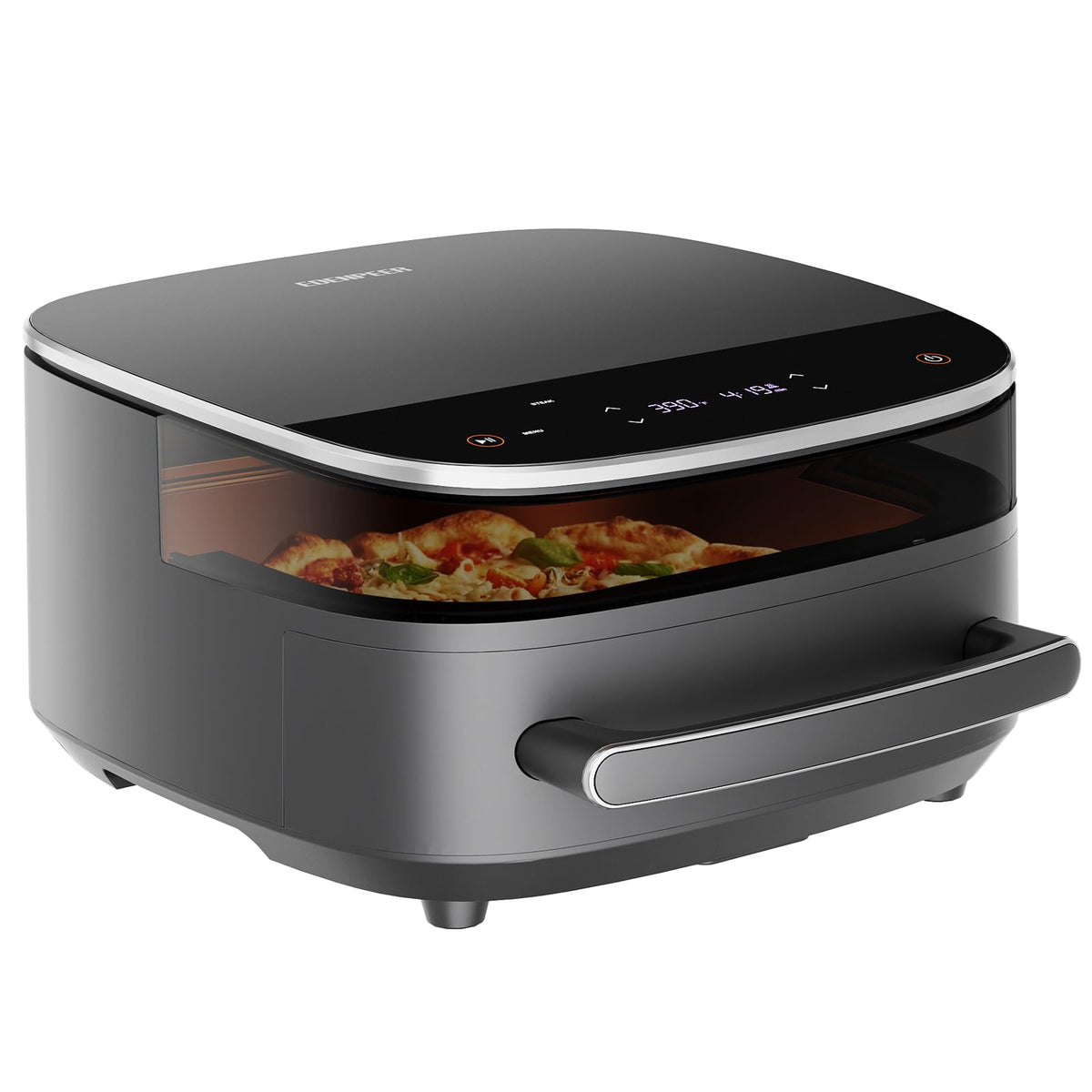 EDENPEER extra-large air fryer front view showing spacious 6 qt basket for family meals