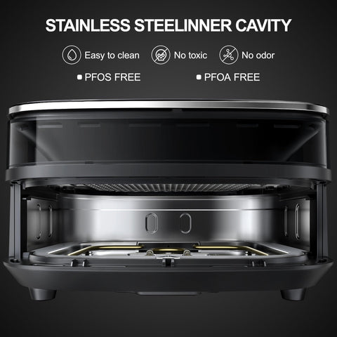 EDENPEER extra-large air fryer metal inner cavity for easier cleaning