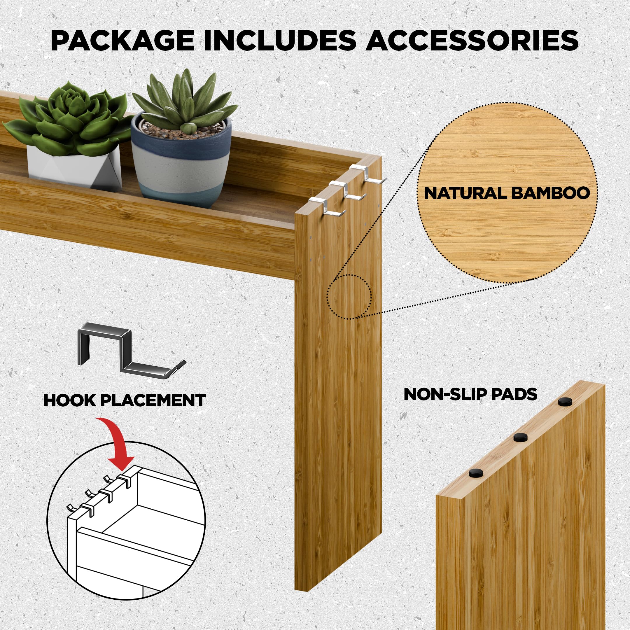 Edgecrest bamboo finish adds warmth and eco friendly style.