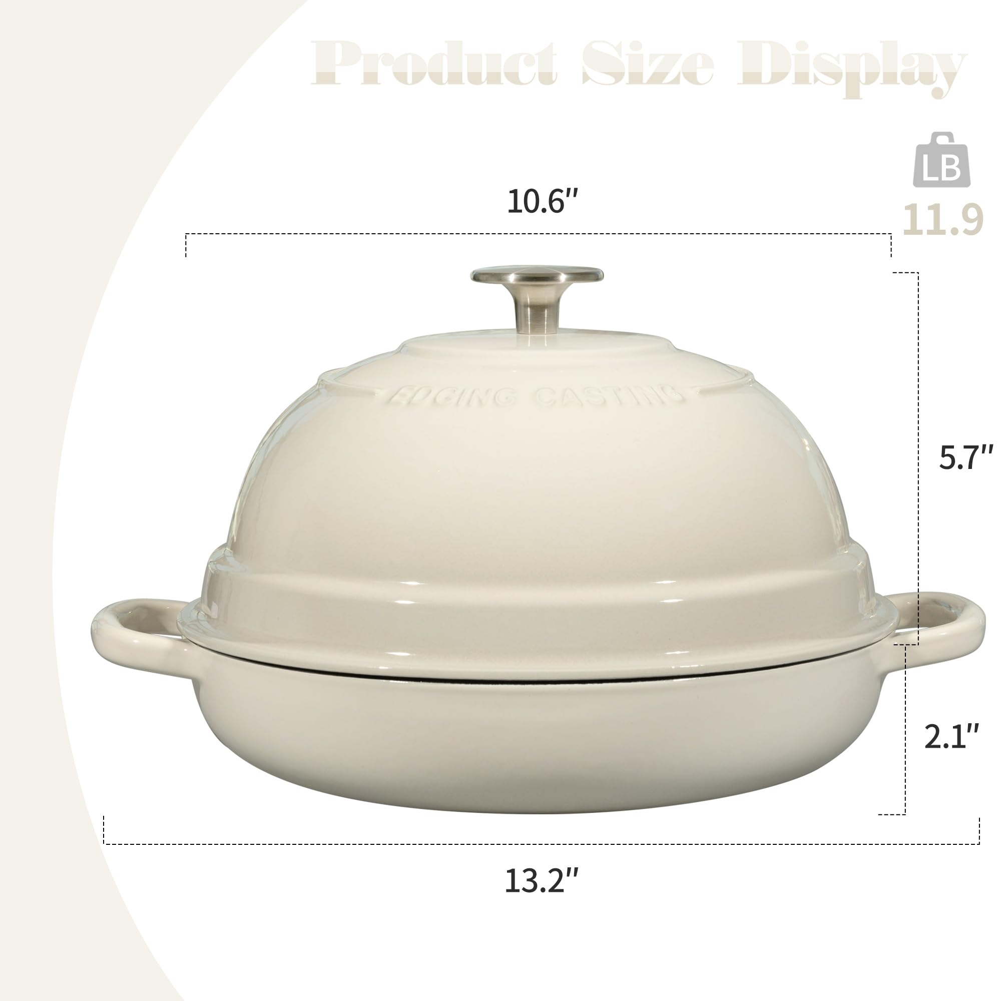 EDGING CASTING 6-quart bread oven ready for loaves and rolls