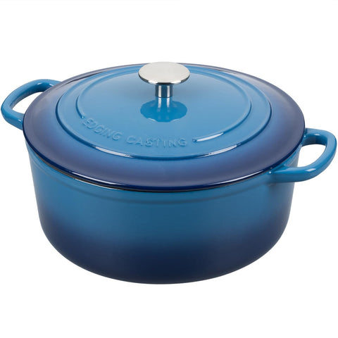 EDGING CASTING 7 Qt Dutch Oven inside view highlights glossy enamel for flavorful cooking.