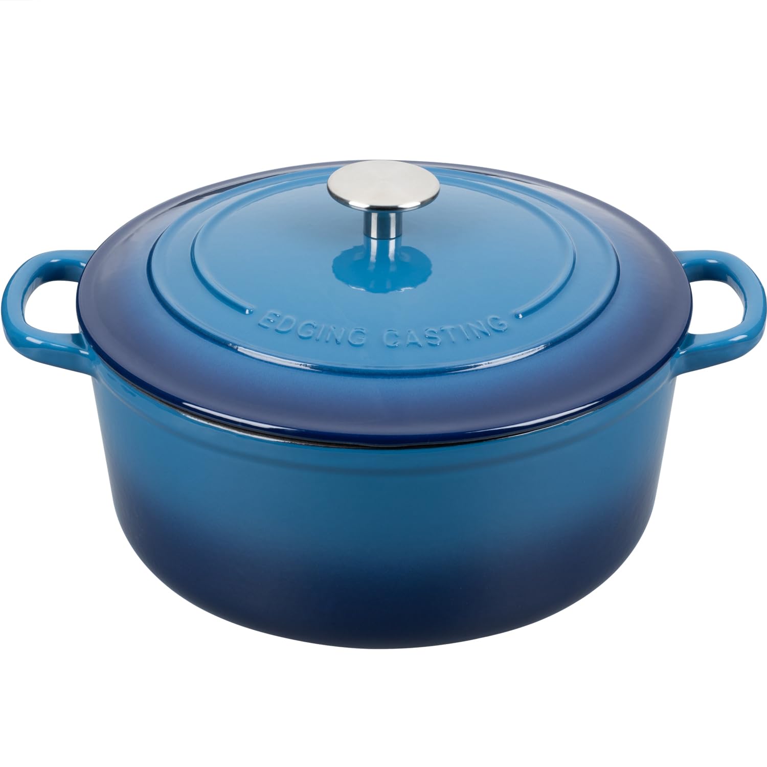 EDGING CASTING 7 Qt Dutch Oven with lid, lid-on design shows even heat for braises.