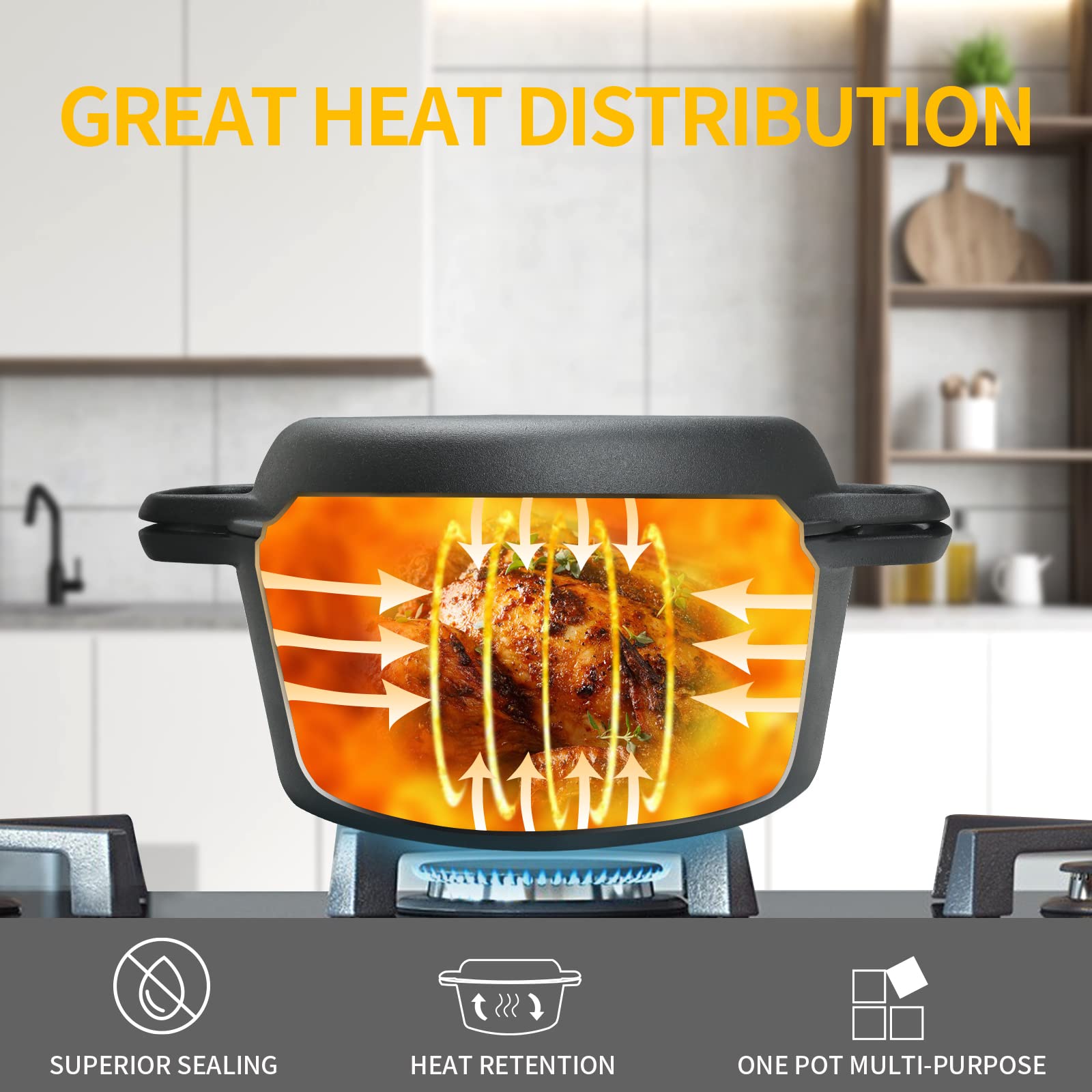EDGING CASTING efficient heat transfer stores heat for steady cooking