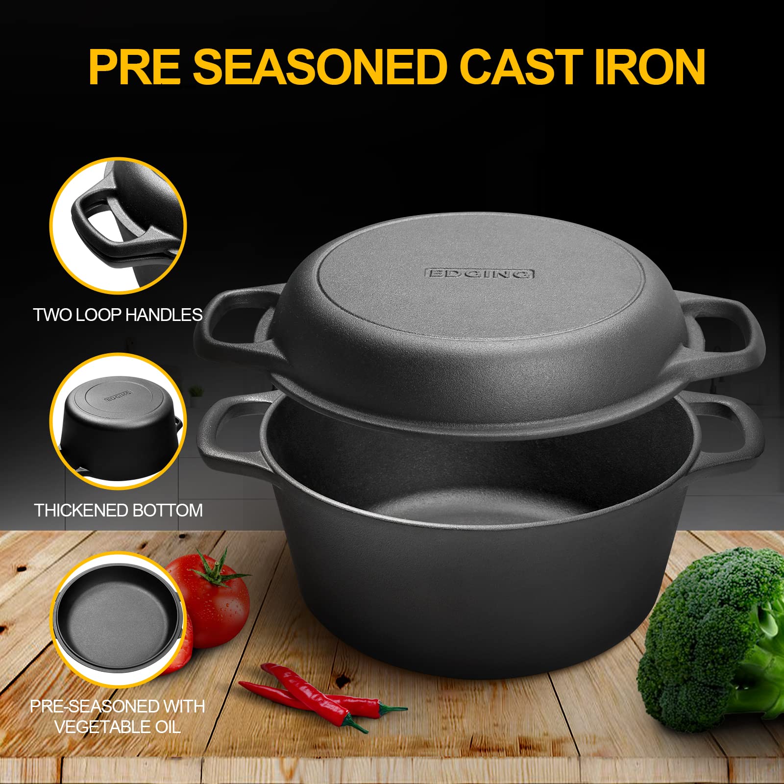 EDGING CASTING indoor outdoor cookware ideal for camping and BBQ
